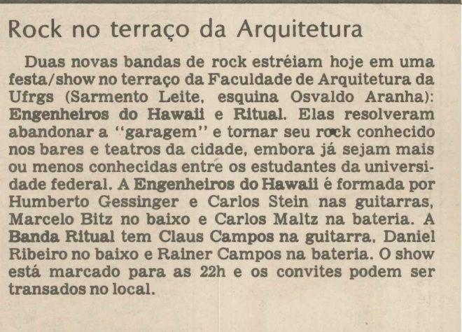 1985 - Rock no terraço da Arquitetura